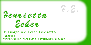 henrietta ecker business card